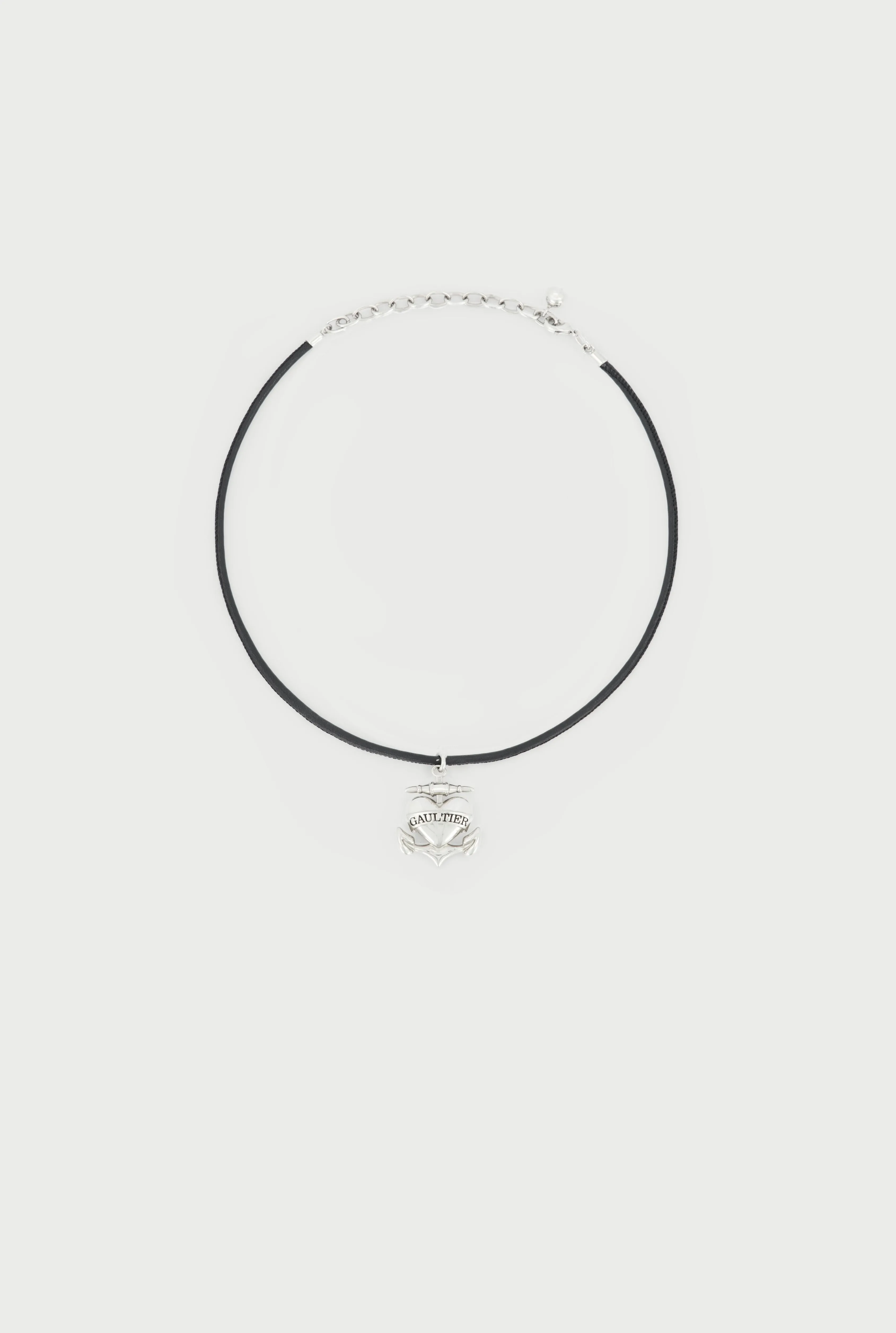 Jean Paul The Gaultier Heart Anchor Necklace Black/Silver Sale